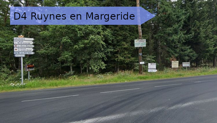 A droite D4 Ruynes en Margeride